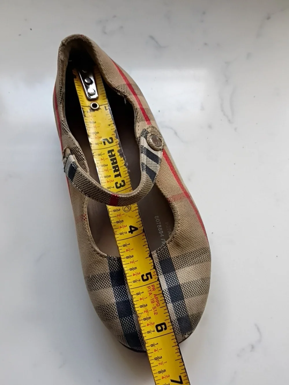 Burberry Kids Beige Plaid Mary Jane Shoes